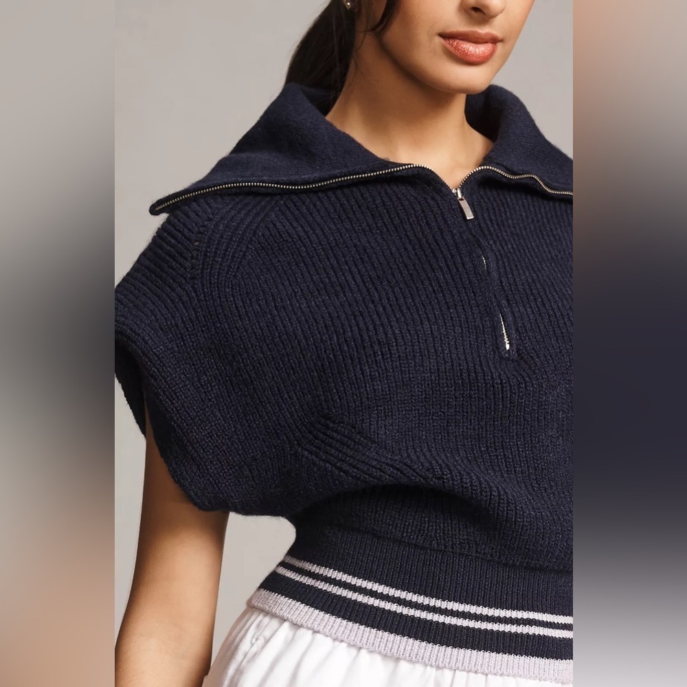 NWT Size XLP - Maeve Quarter-Zip Sweater Tee - Picture 4 of 16